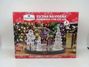 Escena Navideña Seminueva Iluminada Con Luz Led Precio 460